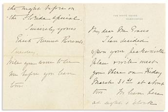 (FIRST LADIES.) Three Autograph Letters Signed: Edith Kermit Roosevelt (2) * Grace Coolidge.